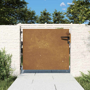 Poartă de grădină 85x100 cm, oțel Corten, design pătrat