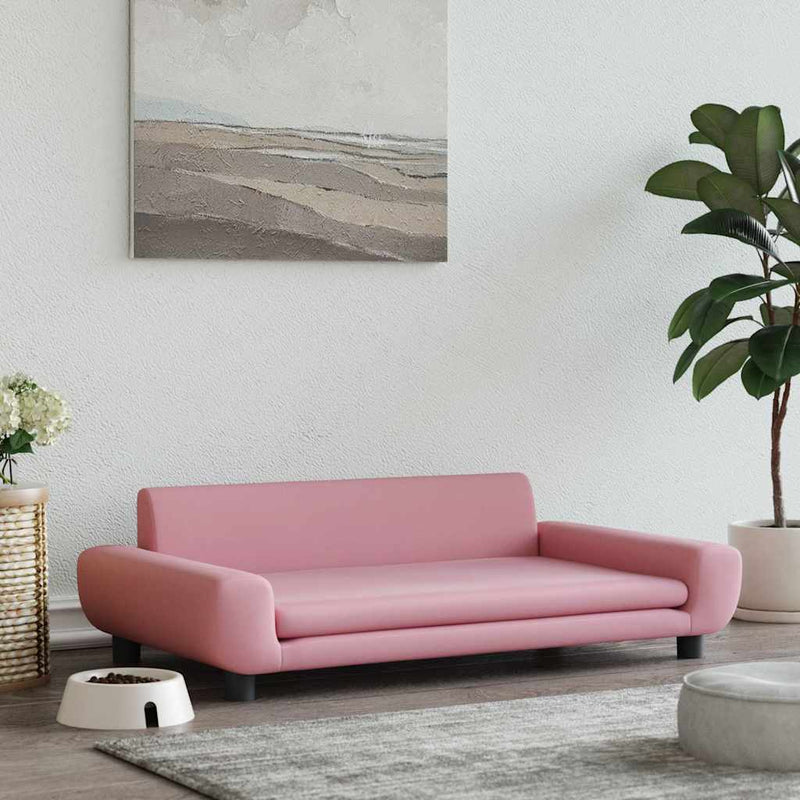 Pat de câini, roz, 100x54x33 cm, catifea