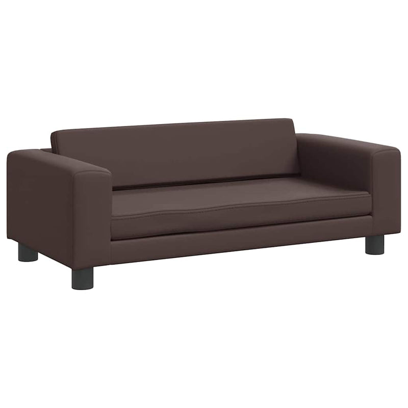 Pat pentru câini cu extensie, maro, 100x50x30 cm, piele eco