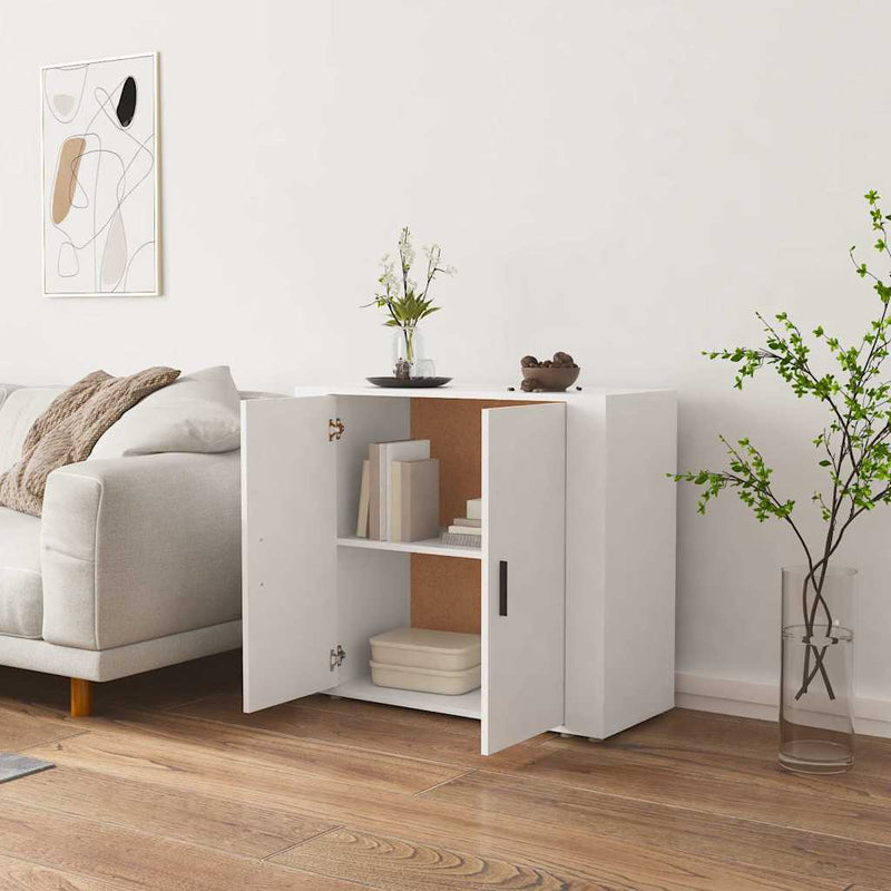 Dulap, alb, 80x33x70 cm, lemn prelucrat