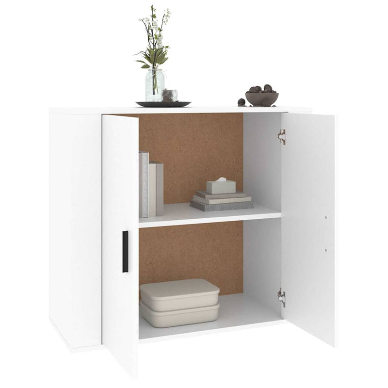 Dulap, alb, 80x33x70 cm, lemn prelucrat