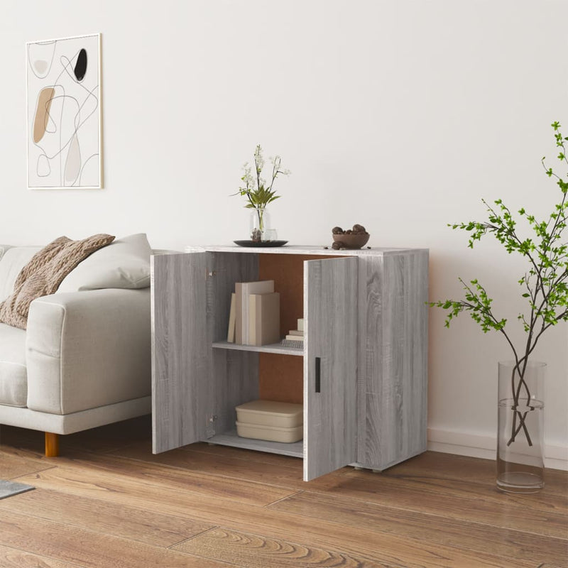 Dulap, gri sonoma, 80x33x70 cm, lemn compozit