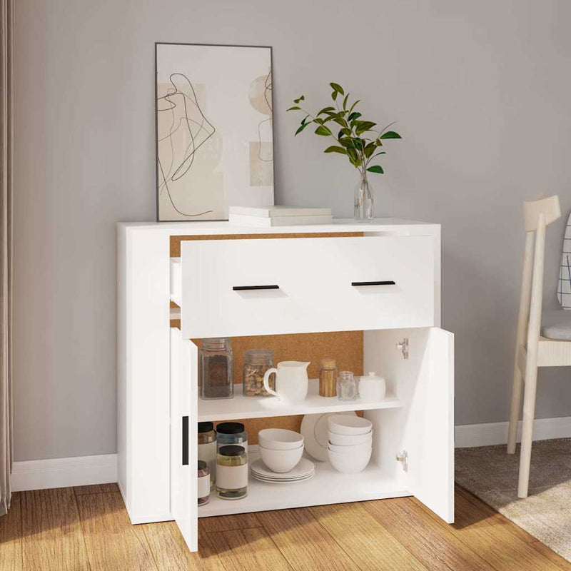 Dulap, alb, 80x33x70 cm, lemn prelucrat
