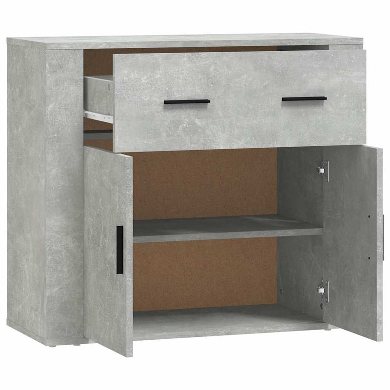 Dulap, gri beton, 80x33x70 cm, lemn prelucrat