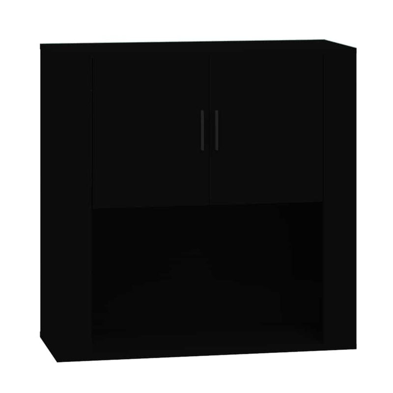 Dulap de perete, negru, 80x33x80 cm, lemn prelucrat