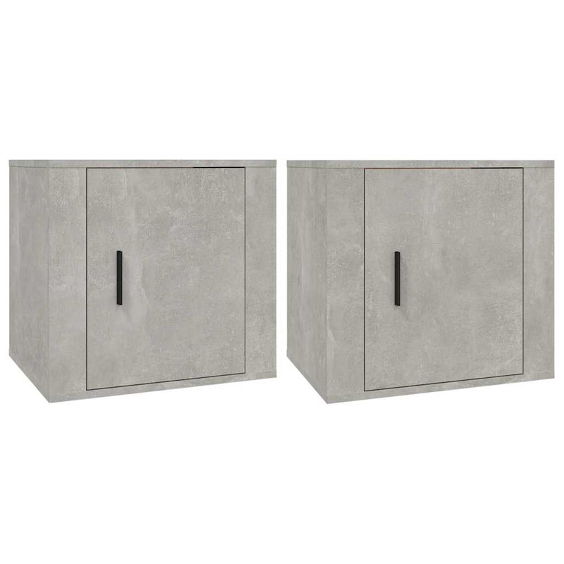 Noptiere, 2 buc., gri beton, 50x39x47 cm
