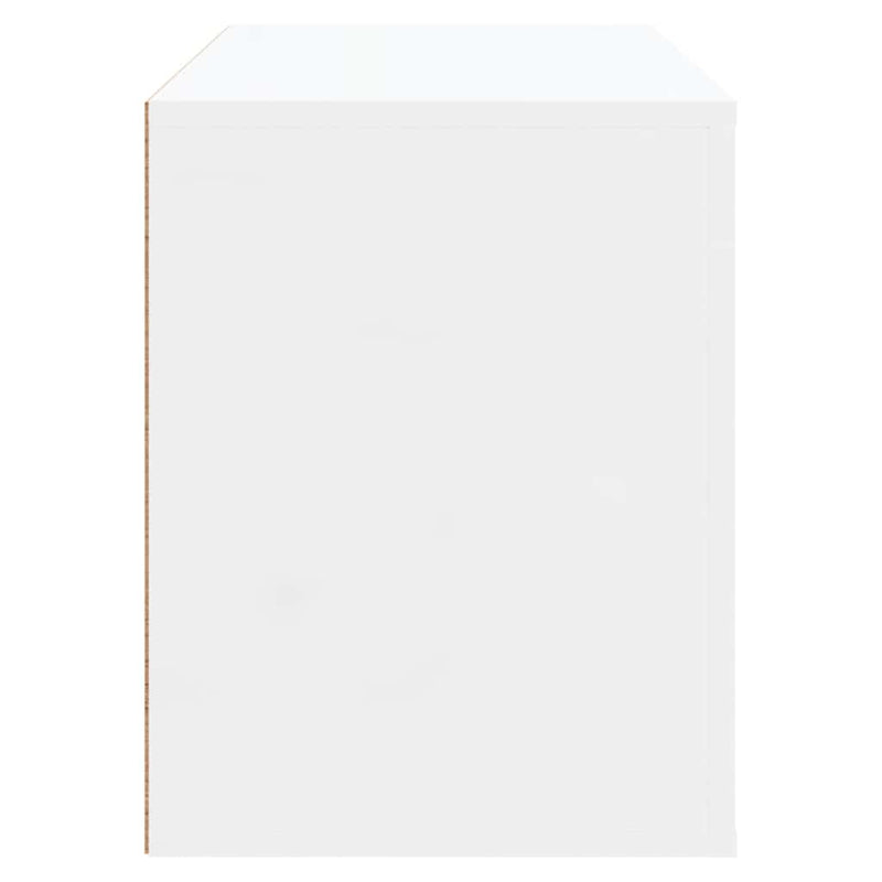 Pantofar, alb extralucios, 80x35x45 cm, lemn compozit