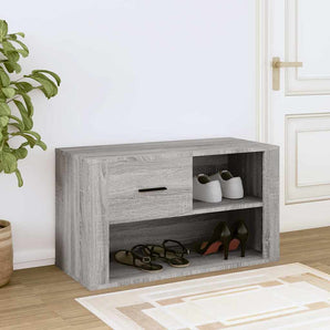 Pantofar, gri sonoma, 80x35x45 cm, lemn prelucrat