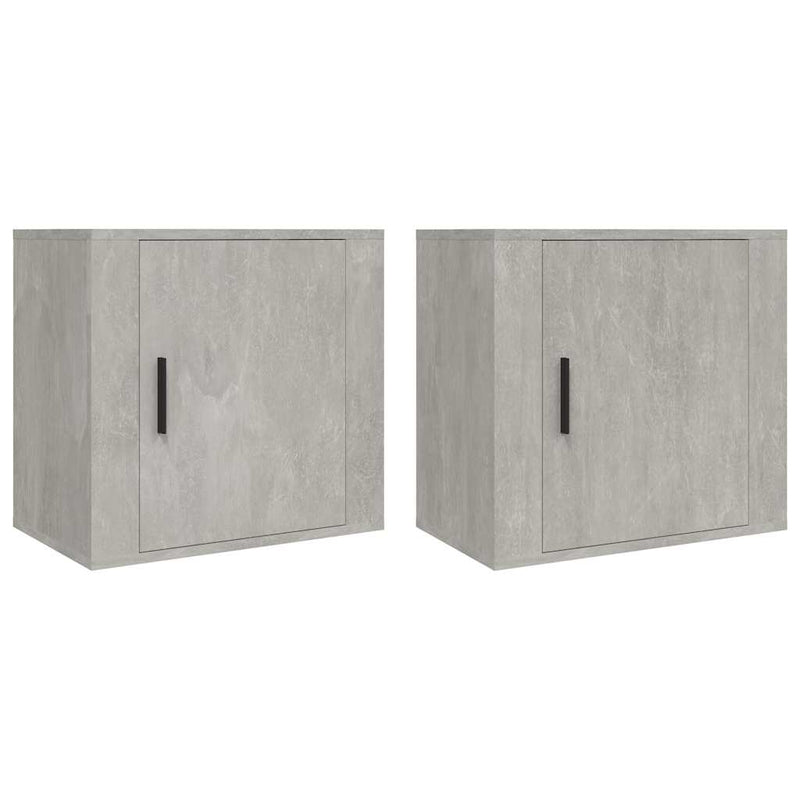 Noptiere de perete, 2 buc., gri beton, 50x30x47 cm