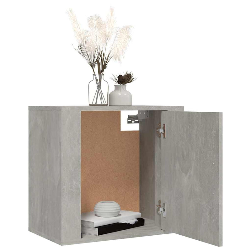 Noptiere de perete, 2 buc., gri beton, 50x30x47 cm