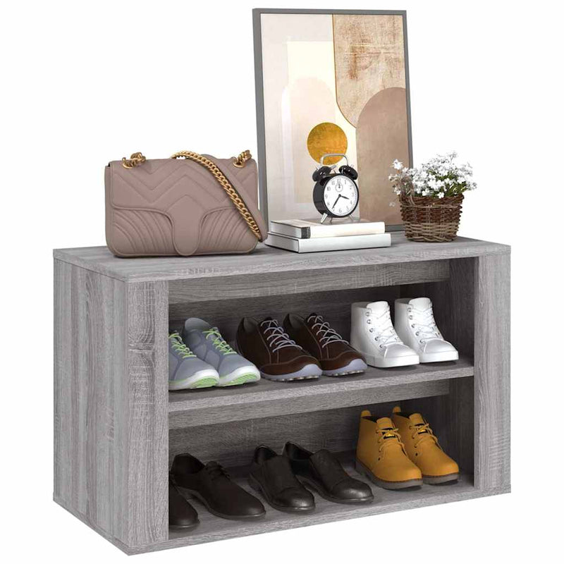 Pantofar, gri sonoma, 75x35x45 cm, lemn compozit