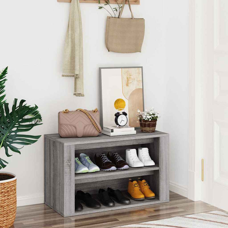 Pantofar, gri sonoma, 75x35x45 cm, lemn compozit