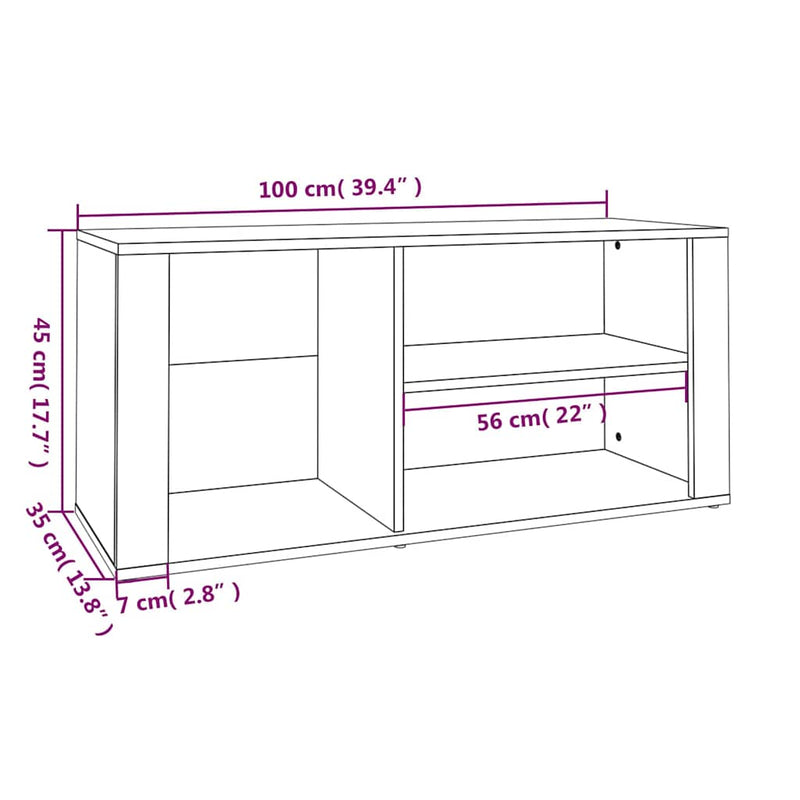 Pantofar, negru, 100x35x45 cm, lemn compozit