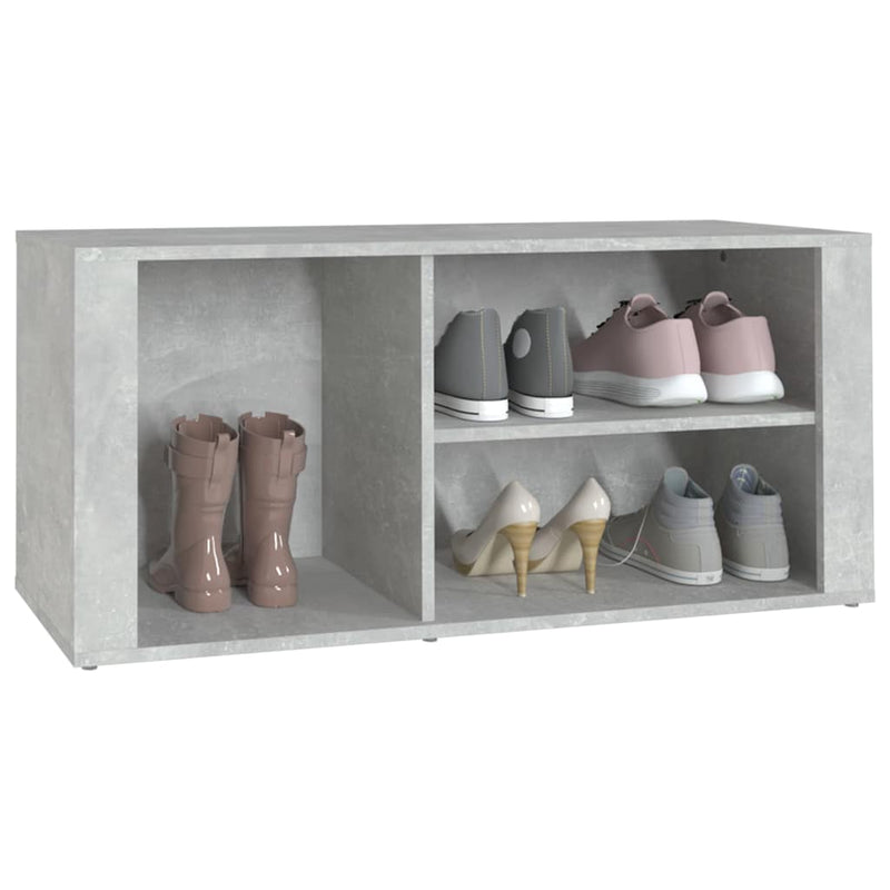 Pantofar, gri beton, 100x35x45 cm, lemn prelucrat