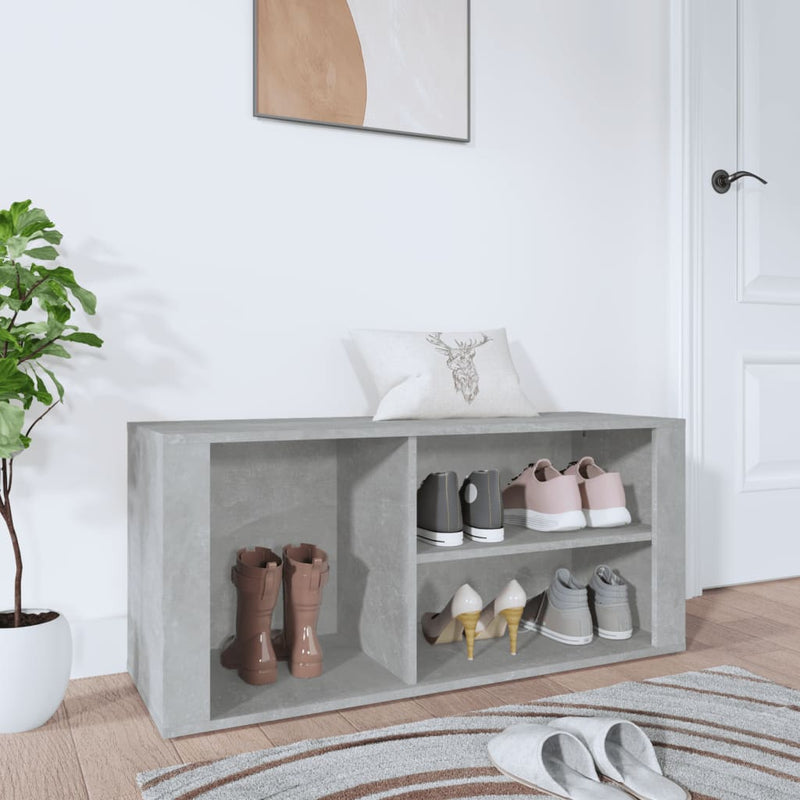 Pantofar, gri beton, 100x35x45 cm, lemn prelucrat
