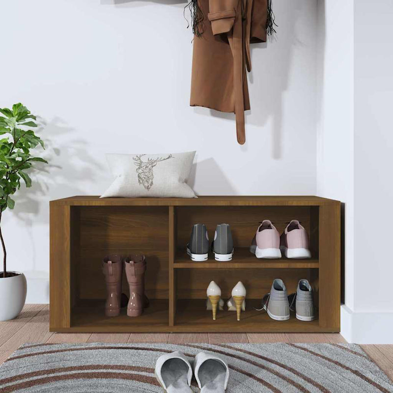 Pantofar, stejar maro, 100x35x45 cm, lemn compozit