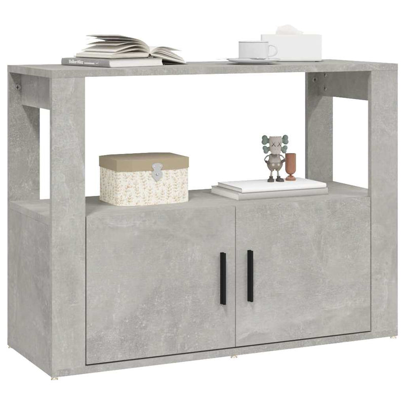 Servantă, gri beton, 80x30x60 cm, lemn prelucrat