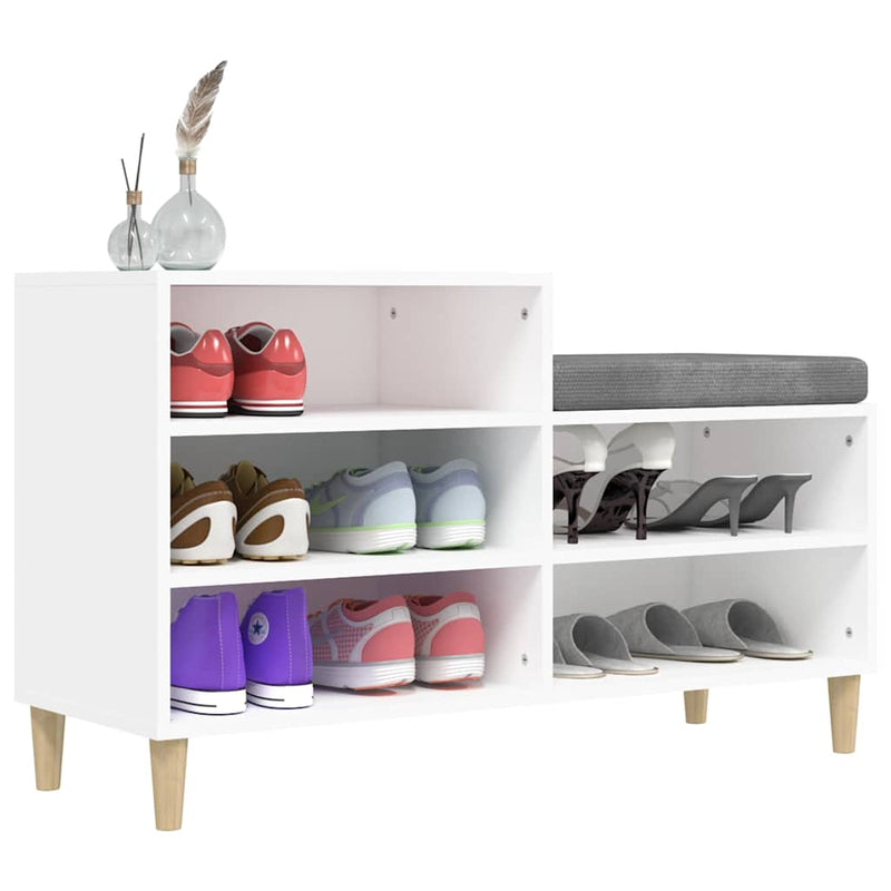 Pantofar, alb, 102x36x60 cm, lemn compozit