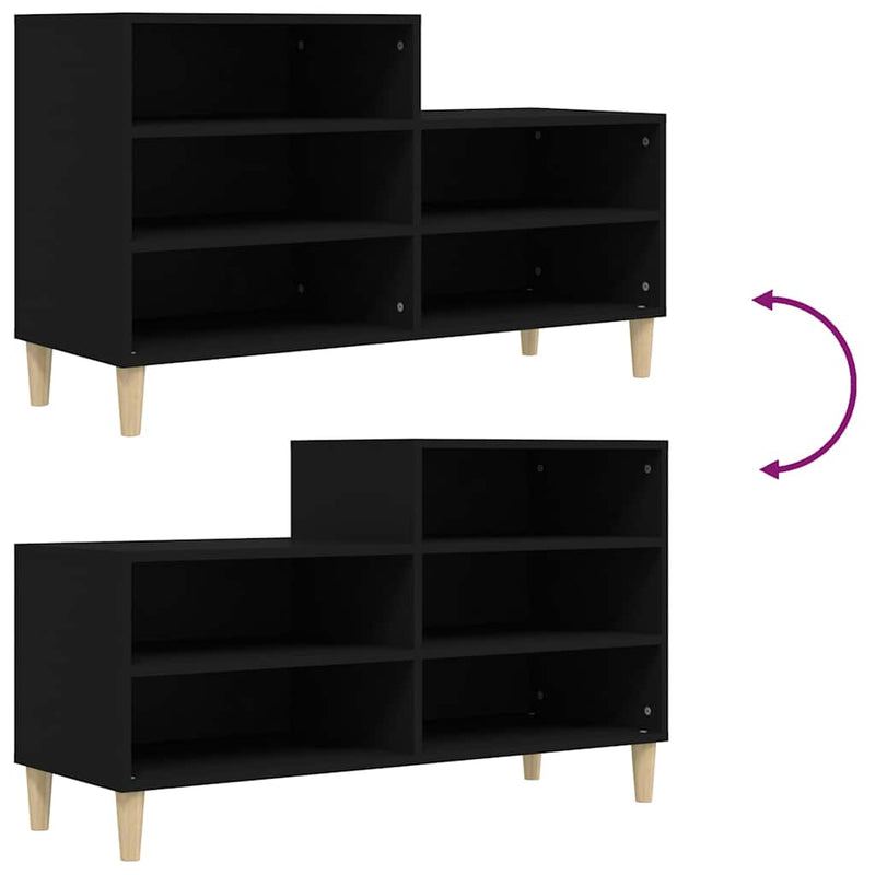 Pantofar, negru, 102x36x60 cm, lemn compozit