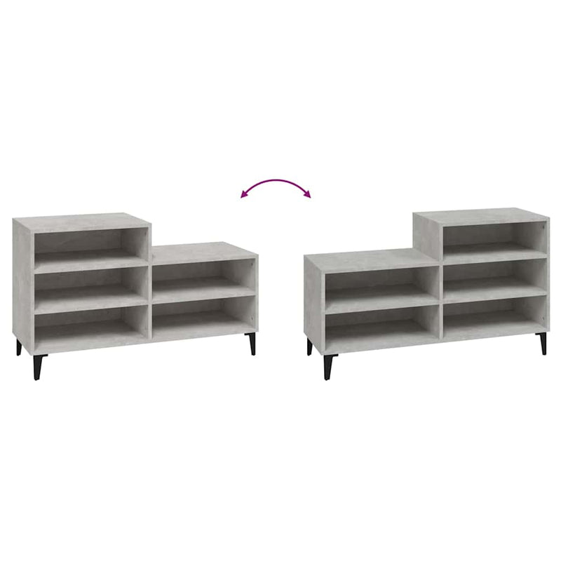Pantofar, gri beton, 102x36x60 cm, lemn prelucrat