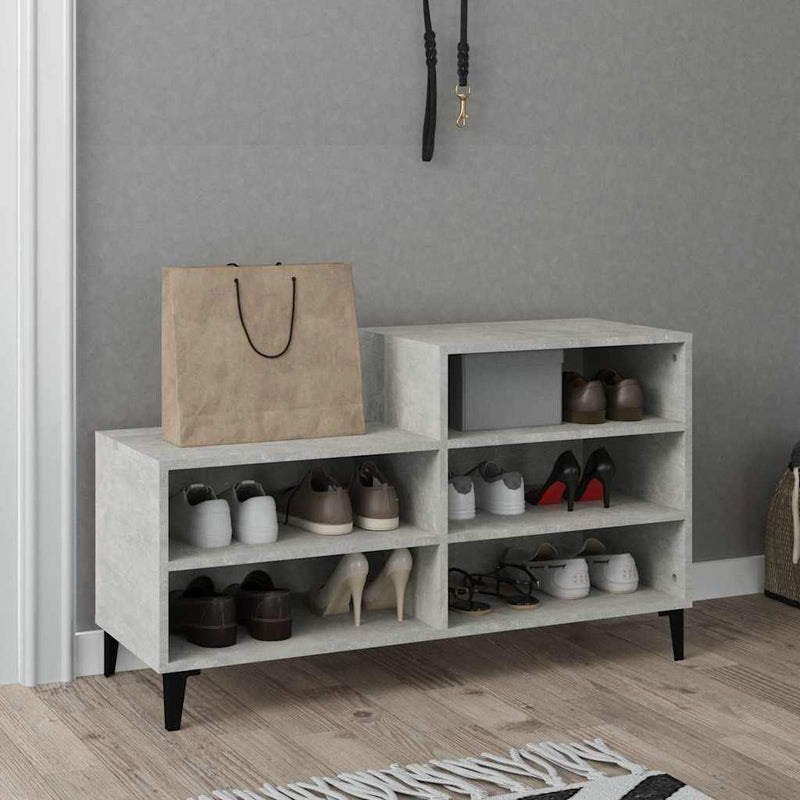 Pantofar, gri beton, 102x36x60 cm, lemn prelucrat
