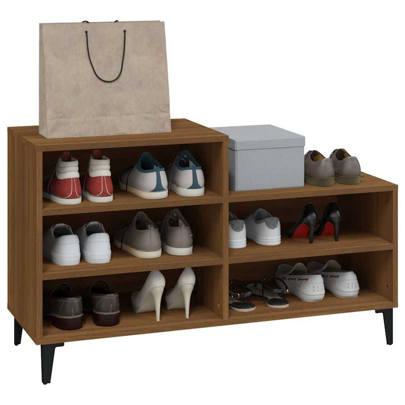Pantofar, stejar maro, 102x36x60 cm, lemn prelucrat