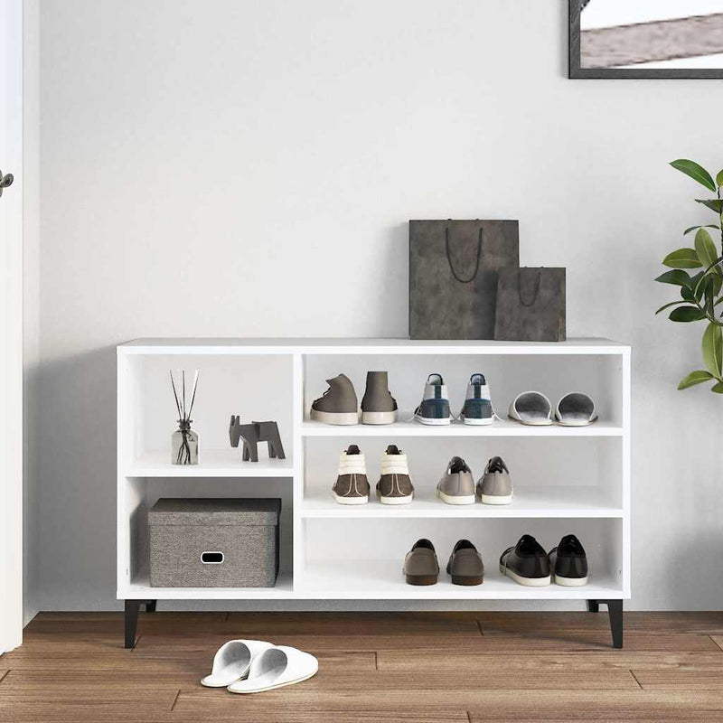 Pantofar, alb, 102x36x60 cm, lemn compozit