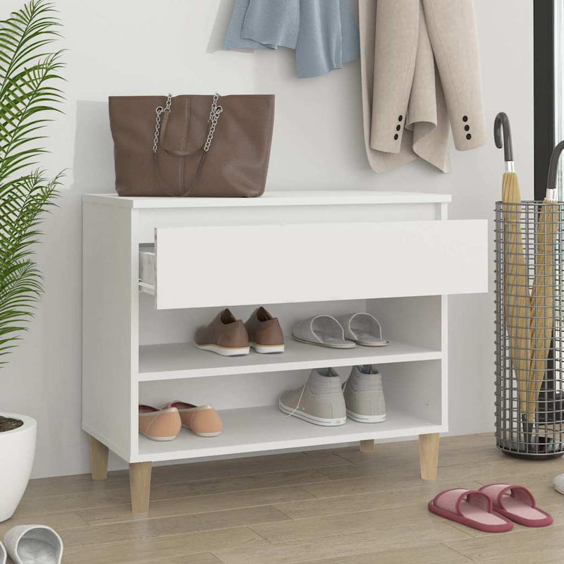 Pantofar, alb, 70x36x60 cm, lemn prelucrat