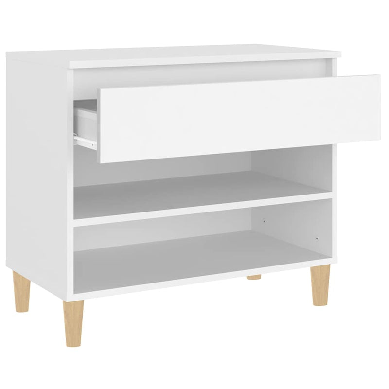 Pantofar, alb, 70x36x60 cm, lemn prelucrat