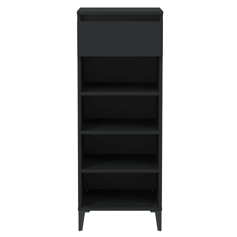 Pantofar, negru, 40x36x105 cm, lemn prelucrat