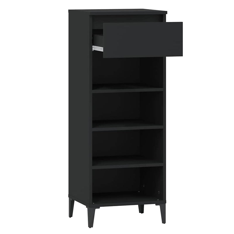 Pantofar, negru, 40x36x105 cm, lemn prelucrat