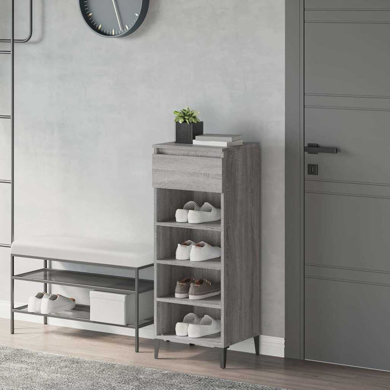 Pantofar, gri sonoma, 40x36x105 cm, lemn compozit
