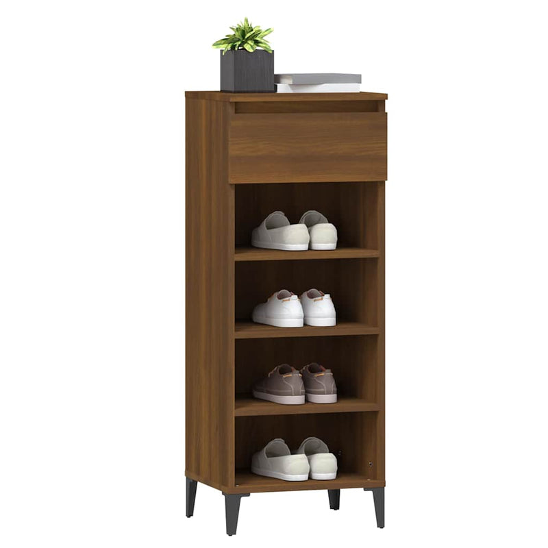Pantofar, stejar maro, 40x36x105 cm, lemn prelucrat