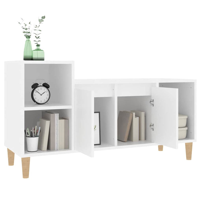 Comodă TV, alb, 100x35x55 cm, lemn prelucrat