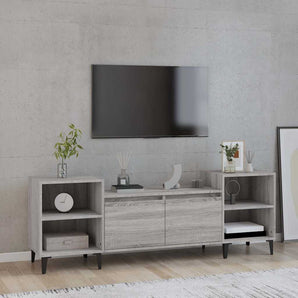 Comodă TV, gri sonoma, 160x35x55 cm, lemn prelucrat