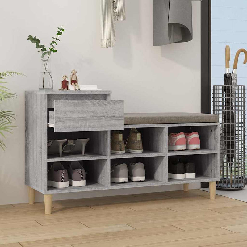 Pantofar, gri sonoma, 102x36x60 cm, lemn prelucrat