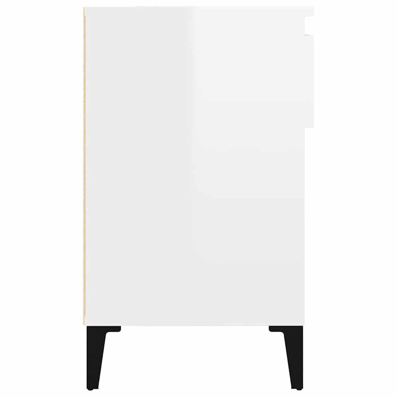 Pantofar, alb extralucios, 102x36x60 cm, lemn compozit