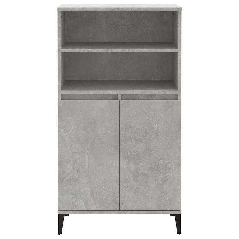 Dulap înalt, gri beton, 60x36x110 cm, lemn compozit