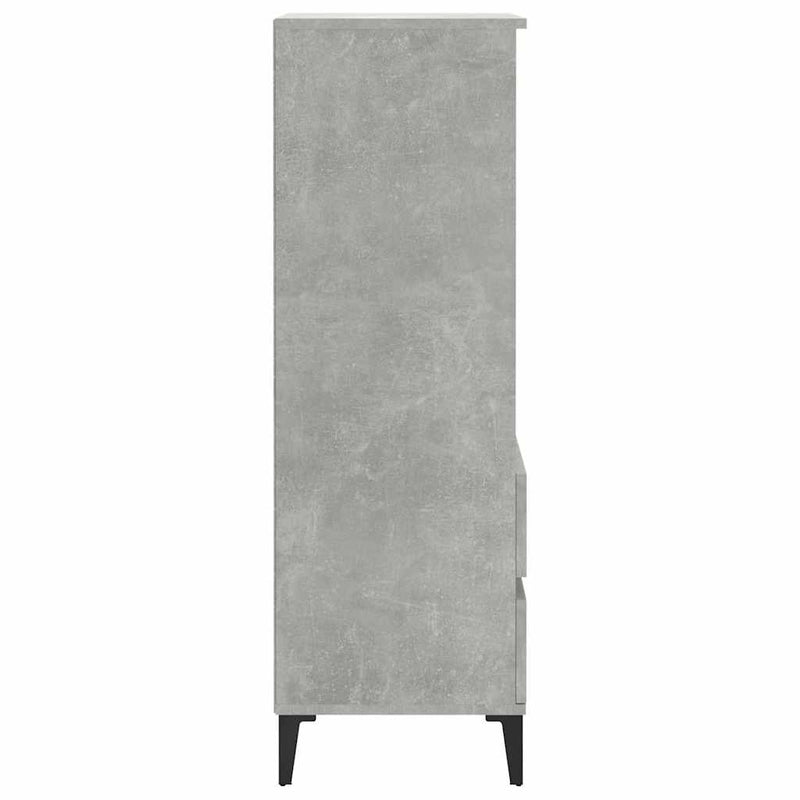 Dulap înalt, gri beton, 40x36x110 cm, lemn compozit