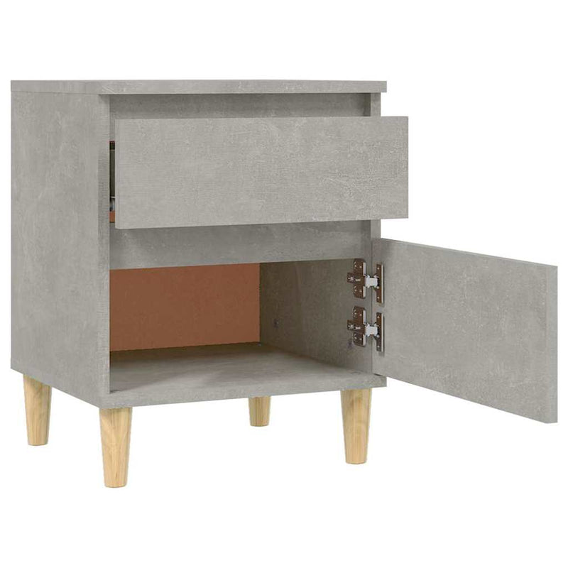 Noptiere, 2 buc., gri beton, 40x35x50 cm
