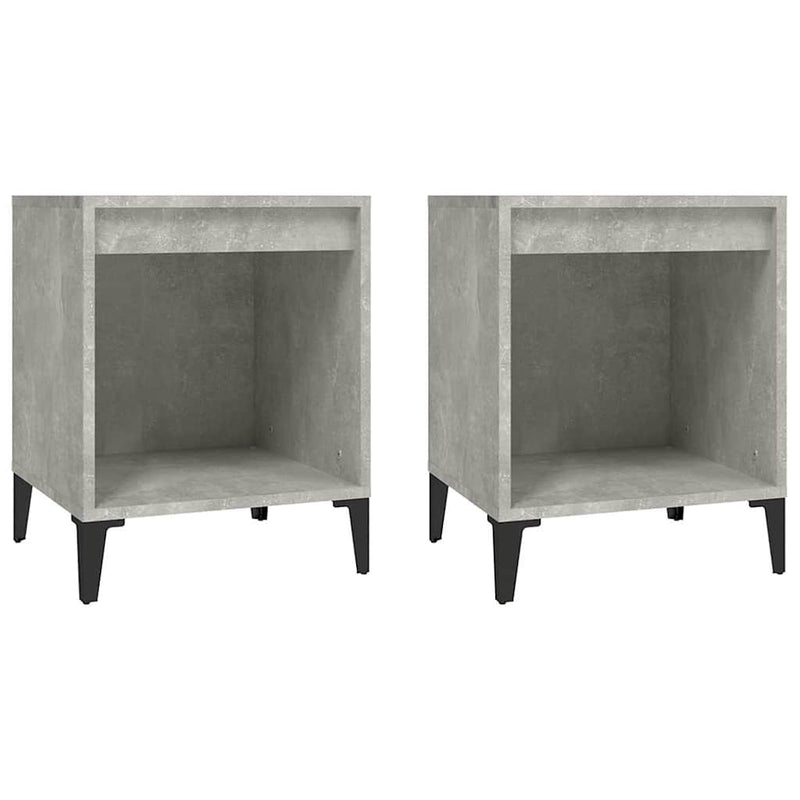 Noptiere, 2 buc., gri beton, 40x35x50 cm