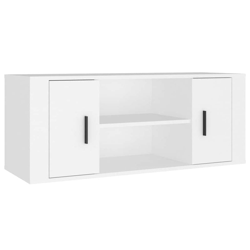 Comodă TV, alb, 100x35x40 cm, lemn prelucrat