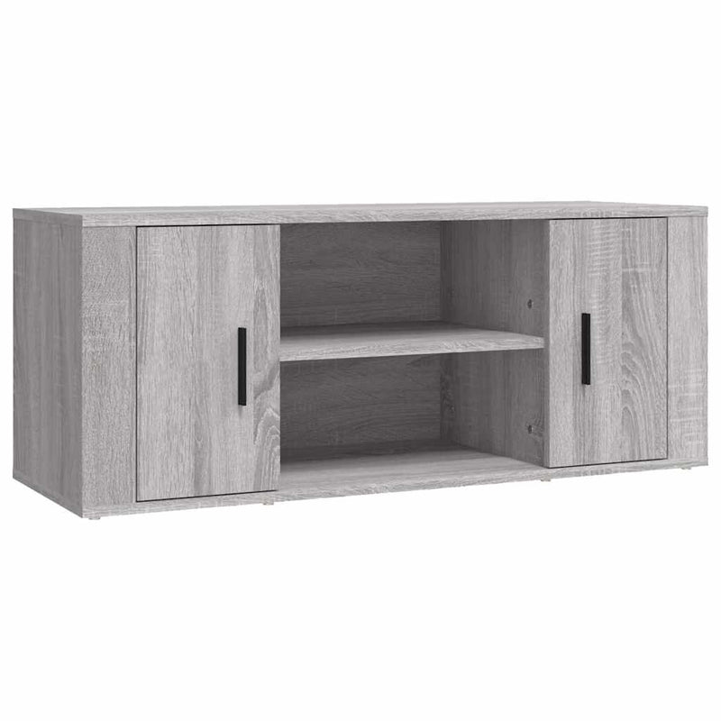 Comodă TV, gri sonoma, 100x35x40 cm, lemn prelucrat