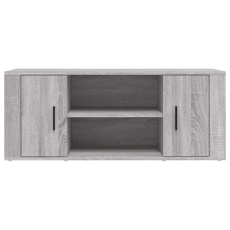 Comodă TV, gri sonoma, 100x35x40 cm, lemn prelucrat