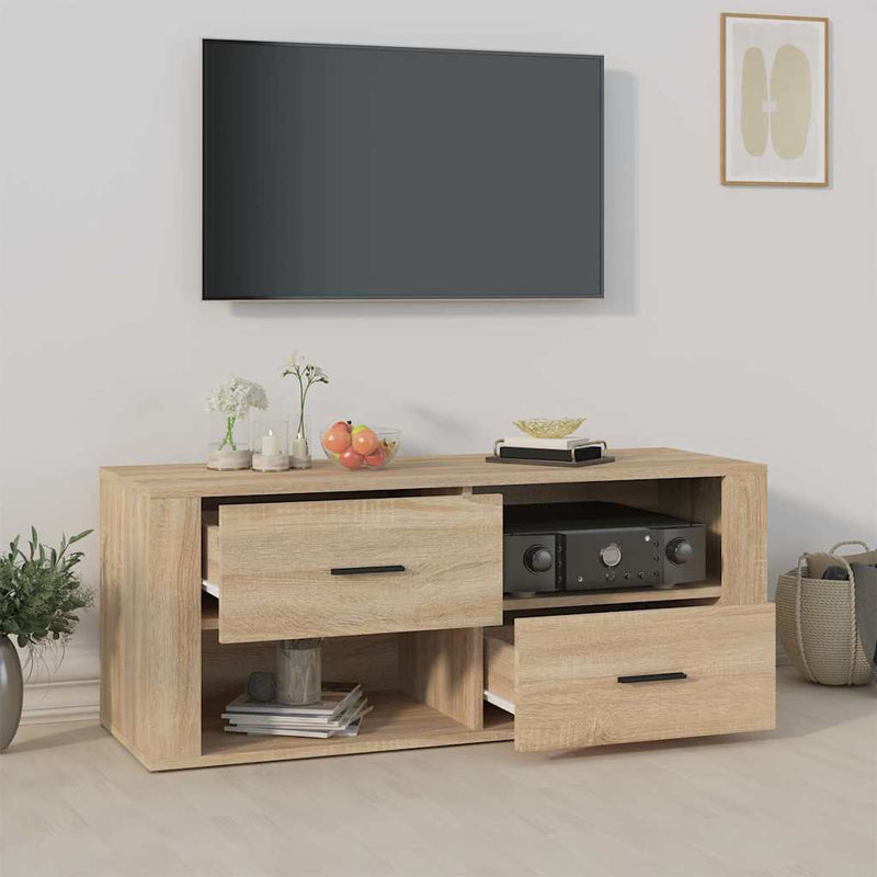 Comodă TV, stejar sonoma, 100x35x40 cm, lemn prelucrat