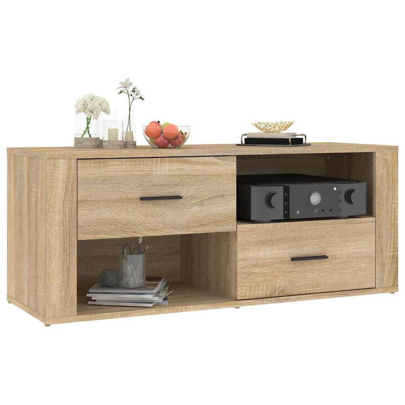 Comodă TV, stejar sonoma, 100x35x40 cm, lemn prelucrat