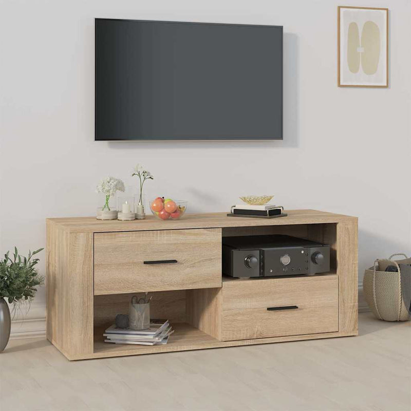 Comodă TV, stejar sonoma, 100x35x40 cm, lemn prelucrat