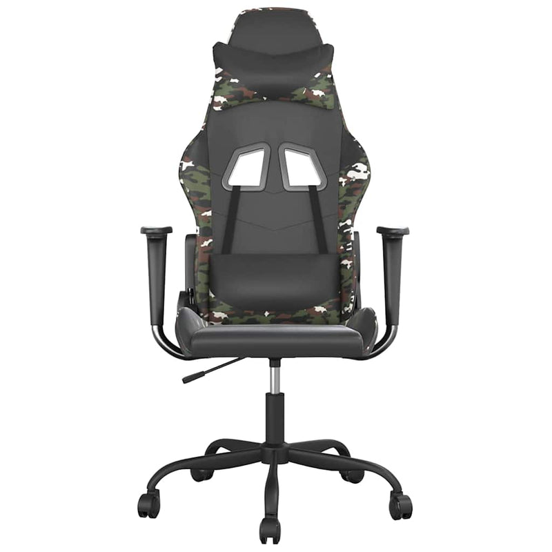 Scaun de jocuri, negru și camuflaj, piele ecologică