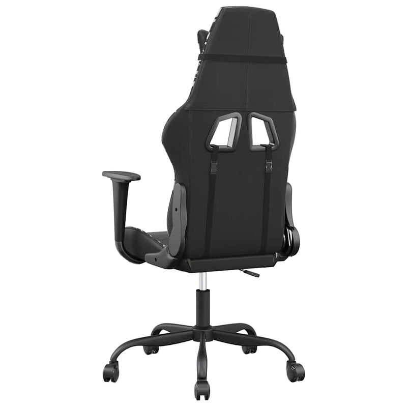 Scaun de jocuri, negru și camuflaj, piele ecologică