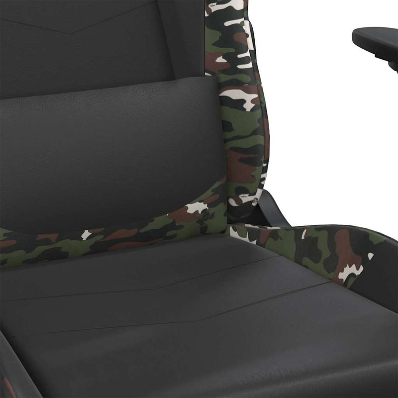 Scaun de jocuri, negru și camuflaj, piele ecologică